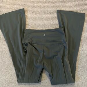 Green Lululemon flared leggings